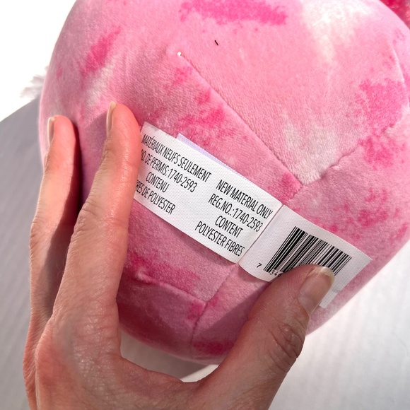 Squishmallows Cookie The Pink Flamingo Plush Flower Pillow Tie Dye Kellytoy 7" - Picture 7 of 9